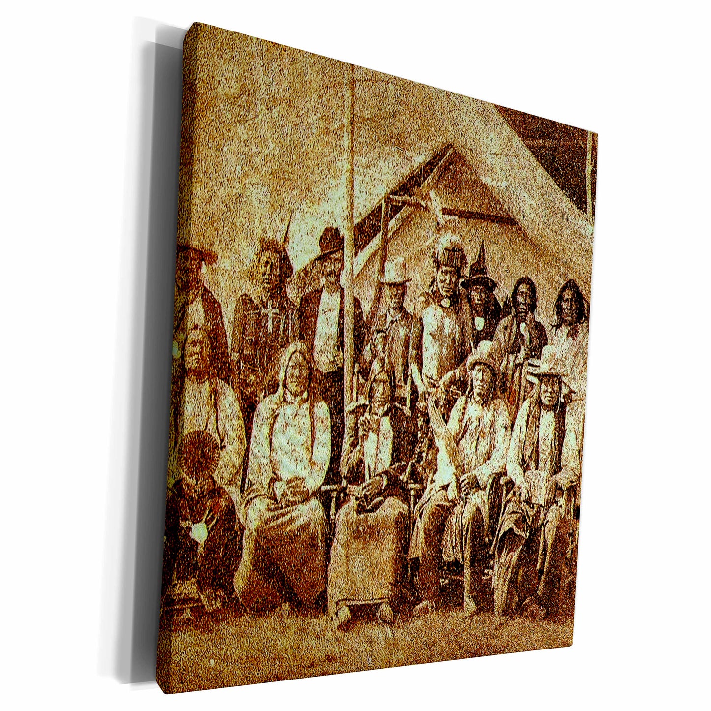 3dRose Late 1800s Native American Indians Sioux Tribal... - Museum Grade Canvas Wrap (cw_300299)