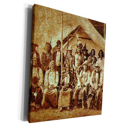 3dRose Late 1800s Native American Indians Sioux Tribal... - Museum Grade Canvas Wrap (cw_300299)