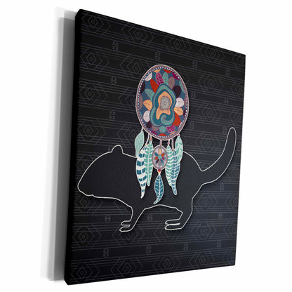 3dRose Dream Catcher with a Beaver in a Native American... - Museum Grade Canvas Wrap (cw_304646)