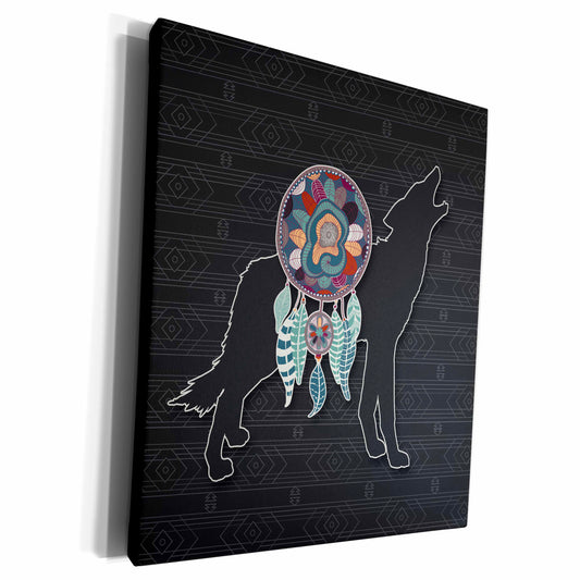 3dRose Wild Coyote with Dream Catcher Native American Animal... - Museum Grade Canvas Wrap (cw_304656)
