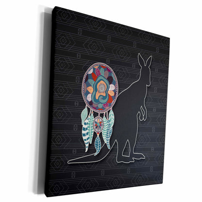 3dRose Tribal Pattern in Charcoal Gray and Native American... - Museum Grade Canvas Wrap (cw_304665)