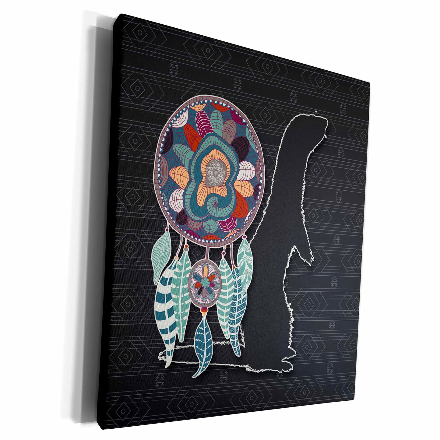 3dRose Animal Guide in Native American Style an Otter... - Museum Grade Canvas Wrap (cw_304667)