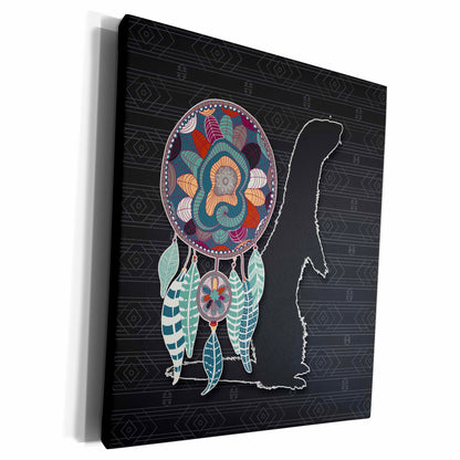 3dRose Animal Guide in Native American Style an Otter... - Museum Grade Canvas Wrap (cw_304667)