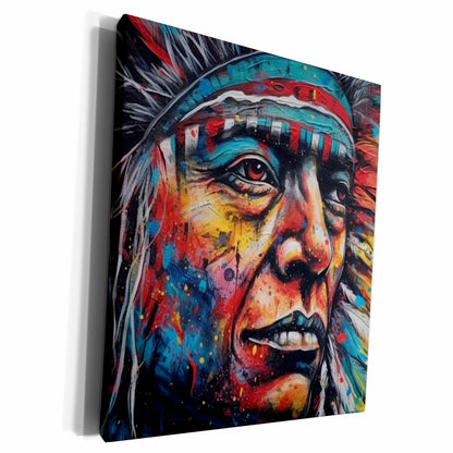 3dRose Native American Chief Painting - Museum Grade Canvas Wrap (cw-381852)