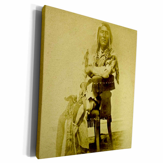 3dRose 1870 Portrait of Native American Son of Washikee... - Museum Grade Canvas Wrap (cw_77370)