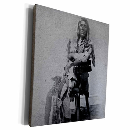 3dRose 1870 Portrait of Native American Son of Washikee... - Museum Grade Canvas Wrap (cw_77371)