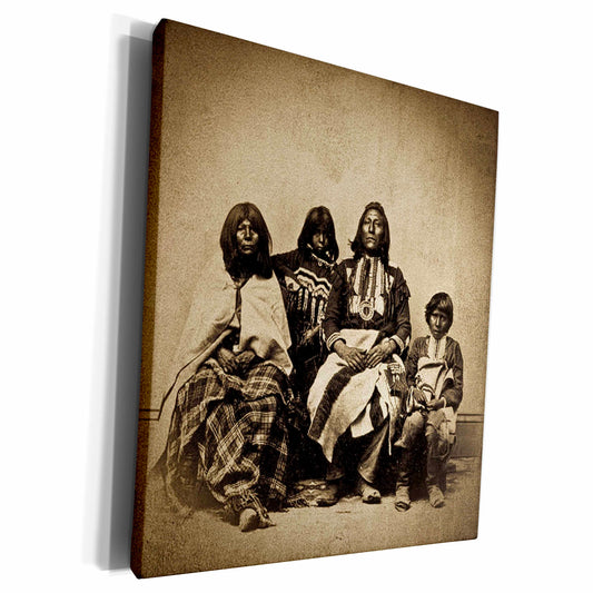 3dRose Native American Ute Indian Family Portrait Stereoview... - Museum Grade Canvas Wrap (cw_77385)