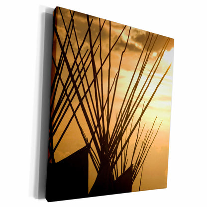3dRose Teepee, Native American, Browning Montana - US27... - Museum Grade Canvas Wrap (cw_91629)