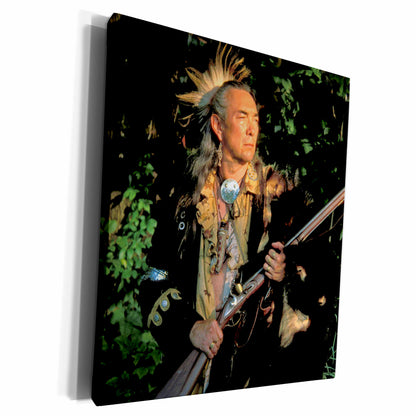 3dRose Shawnee Indian re-enactor, Native Americans - US36... - Museum Grade Canvas Wrap (cw_93349)