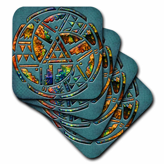 3dRose Spiritual Awakenings Native American - Designer One of A Kind Native American Art - Coasters (CST_108090)