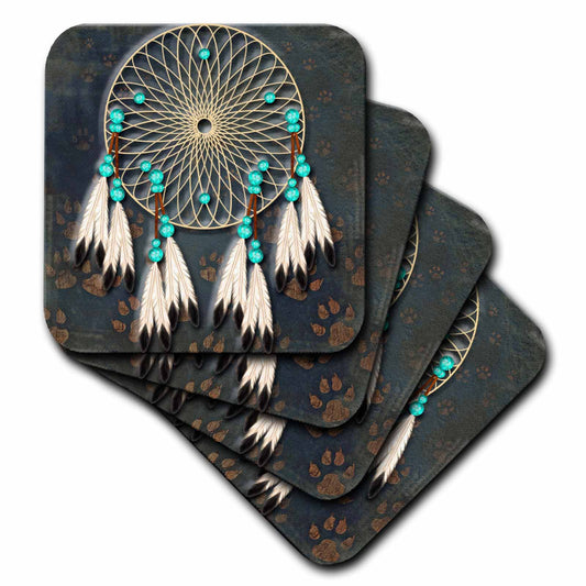 3dRose Spiritual Awakenings Native American - Designer One of A Kind Native American Art - Coasters (cst_108095)