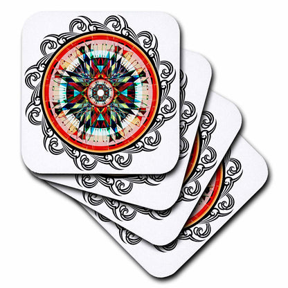 3dRose Perkins Designs Potpourri - Totally Totem Earth tone colors are used in this Native American graphic design - Coasters (cst_19252)