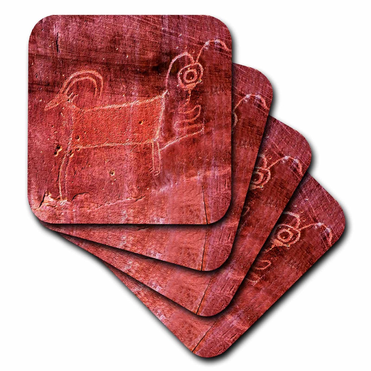 3dRose Danita Delimont - Artwork - Native American Fremont Petroglyph of a Sheep, Capitol Reef NP, Torrey - Coasters