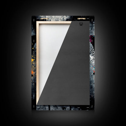 Graffiti Butterfly Art, Framed Canvas Print, Large Wall Art, Contemporary Punk Art, Butterflies, Pop Art, Paint Splatter Art