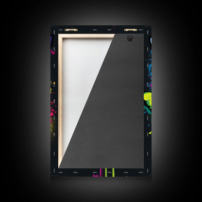 Graffiti Butterfly Art, Framed Canvas Print, Large Wall Art, Contemporary Punk Art, Butterflies, Pop Art, Paint Splatter Art