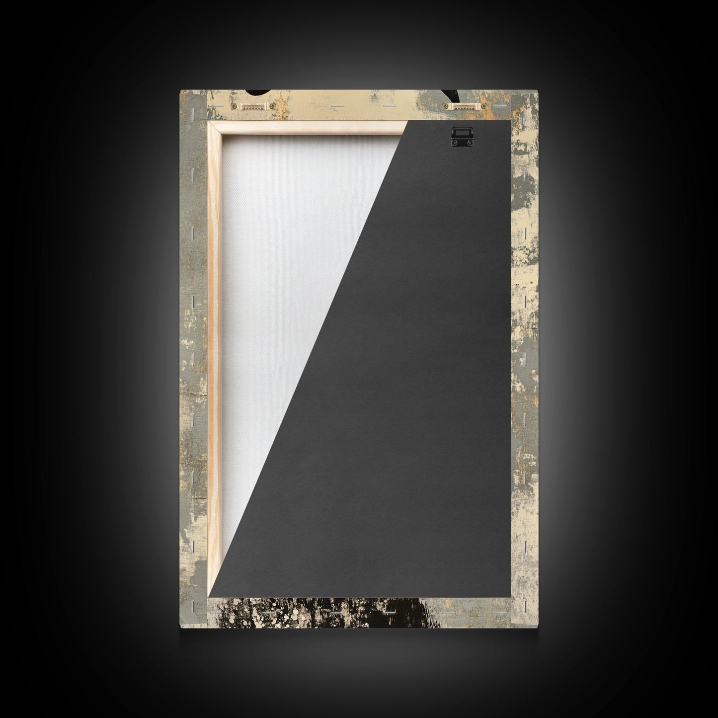 The Black Bunny, Framed Canvas Print Ready To Hang, Bunny Rabbit Art, Rabbit Painting, Minimalist Japanese Style Art