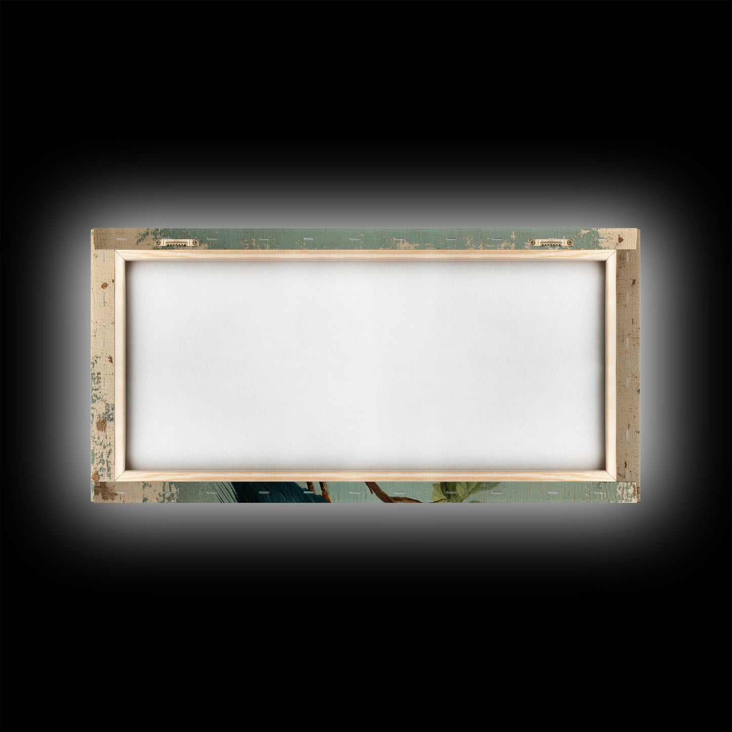 Funky Painting Print of a Blue Heron, Framed Canvas Print, Ready To Hang Wall Art, Great Blue Heron, Extra Large Bird Picture Painting