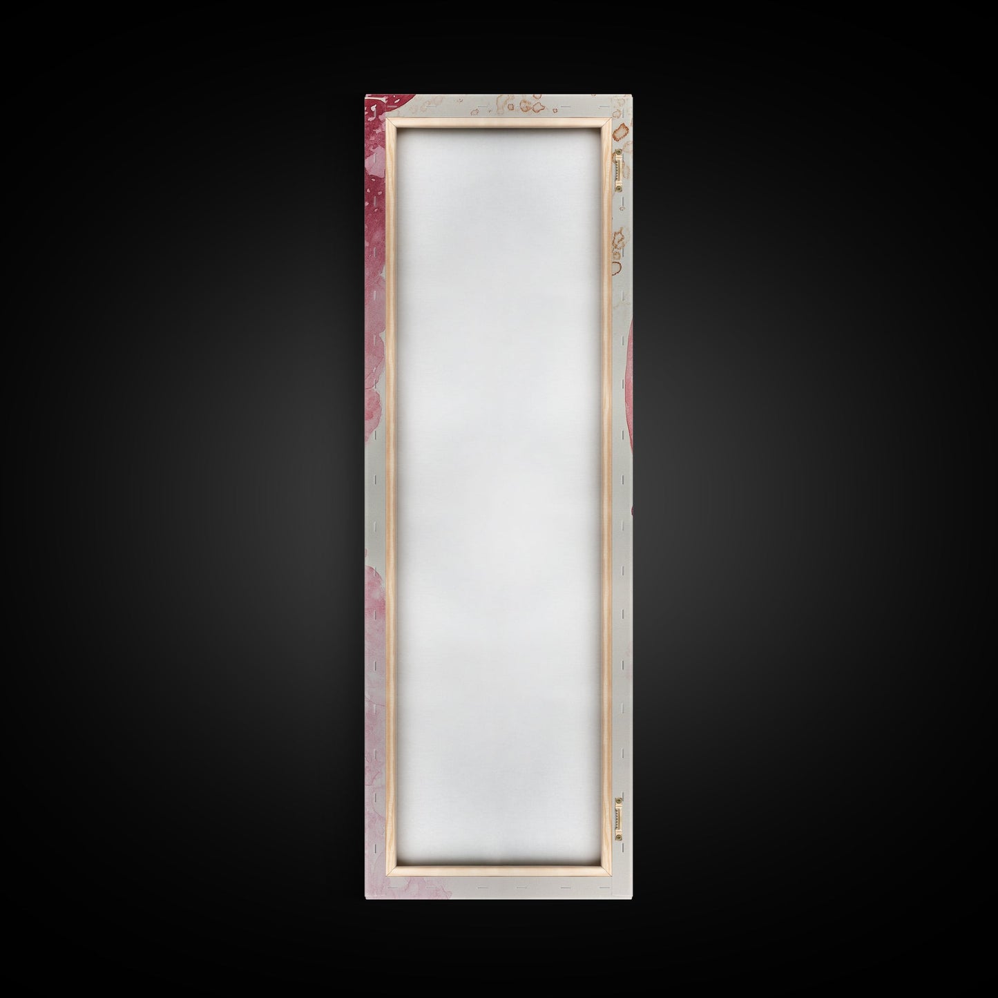 Pink Butterfly Whimsical Art Framed Canvas Print, Cherry Blossom Painting with Light Pink Abstract Style, Minimalist Vertical Wall Art