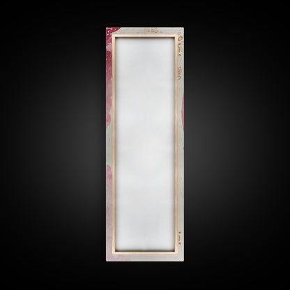 Pink Butterfly Whimsical Art Framed Canvas Print, Cherry Blossom Painting with Light Pink Abstract Style, Minimalist Vertical Wall Art