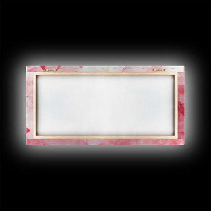 Pink Butterfly Collection Illustration in Whimsical Wall Art Style on Framed Canvas Print, Feminine Bedroom or Living Room Decor