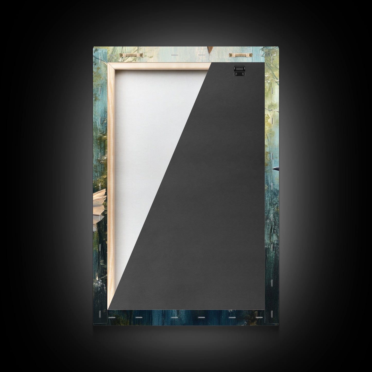 Blue Kingfisher Bird Canvas Print | Vibrant Nature Painting Wall Art | Wildlife Rustic Art Above Sofa | Whimsical Bird Original Artwork