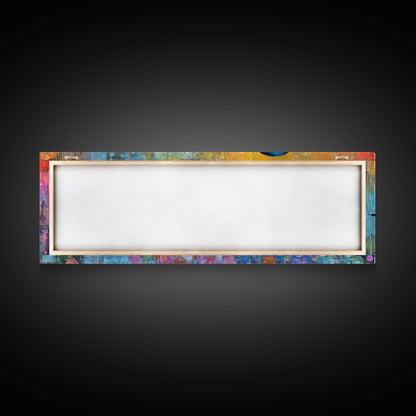 Vibrant Loon Art Framed Canvas Print Wildlife Decor Living Room Wall Art Colorful Bird Painting Modern Boho Home Accent Nature Gift