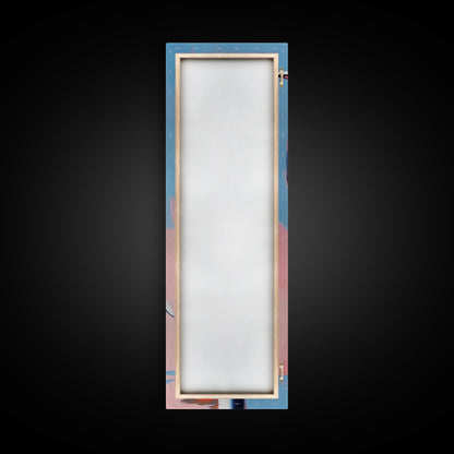 Seabird, Coastal Nature Art, Serene Beach Scene, Pastel Blue Pink, Minimalist Bird Painting, Nautical Wall Decor, Framed Canvas Print