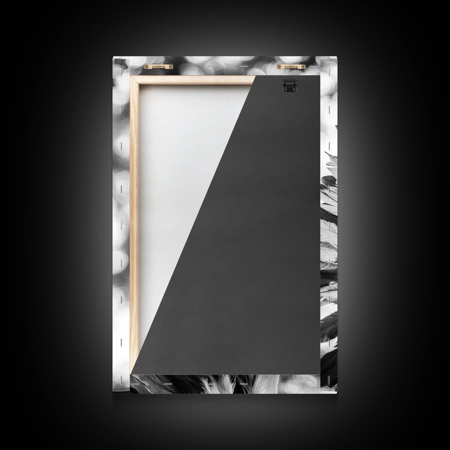 Feather Headdress, Native Style, Tribal Detail, Canvas Print, Boho Wall Decor, Cultural Art, Bedroom Accent, Earthy Minimalism