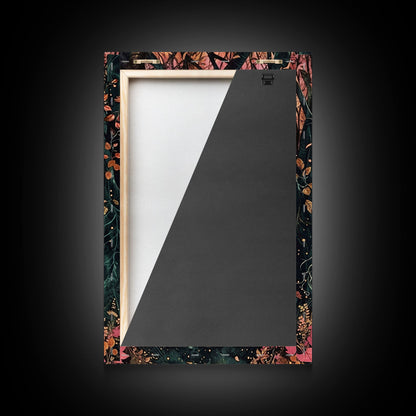 Haunted Pathway Through the Woods Framed Canvas Print, Spooky Forest Art, Halloween Night Scene, Mysterious Path Decor, Framed Canvas Print