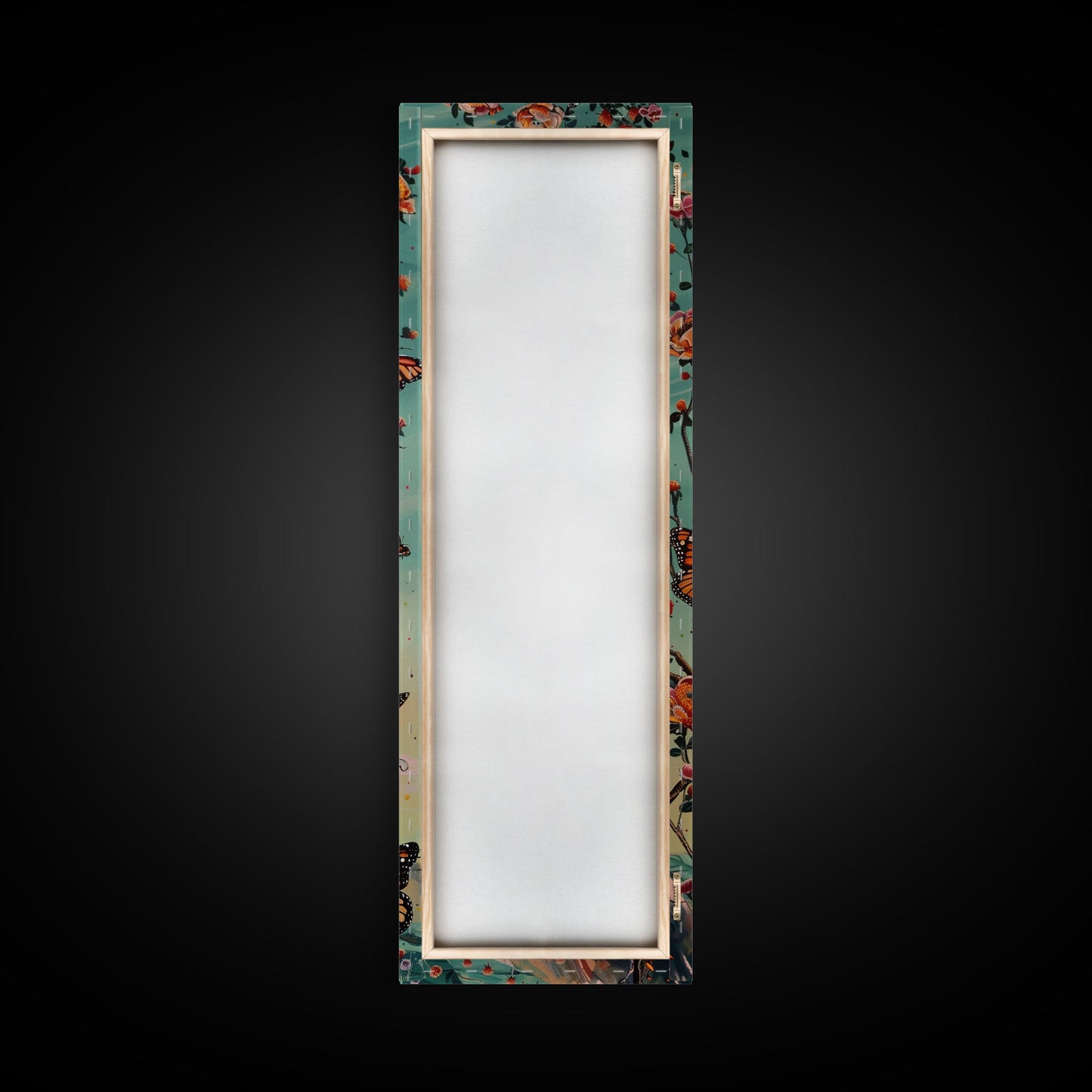 Framed Canvas Monarch Butterfly Painting, Vertical Framed Wall Art, Natured Art Print for Living Room, Housewarming Gift, Butterfly Art