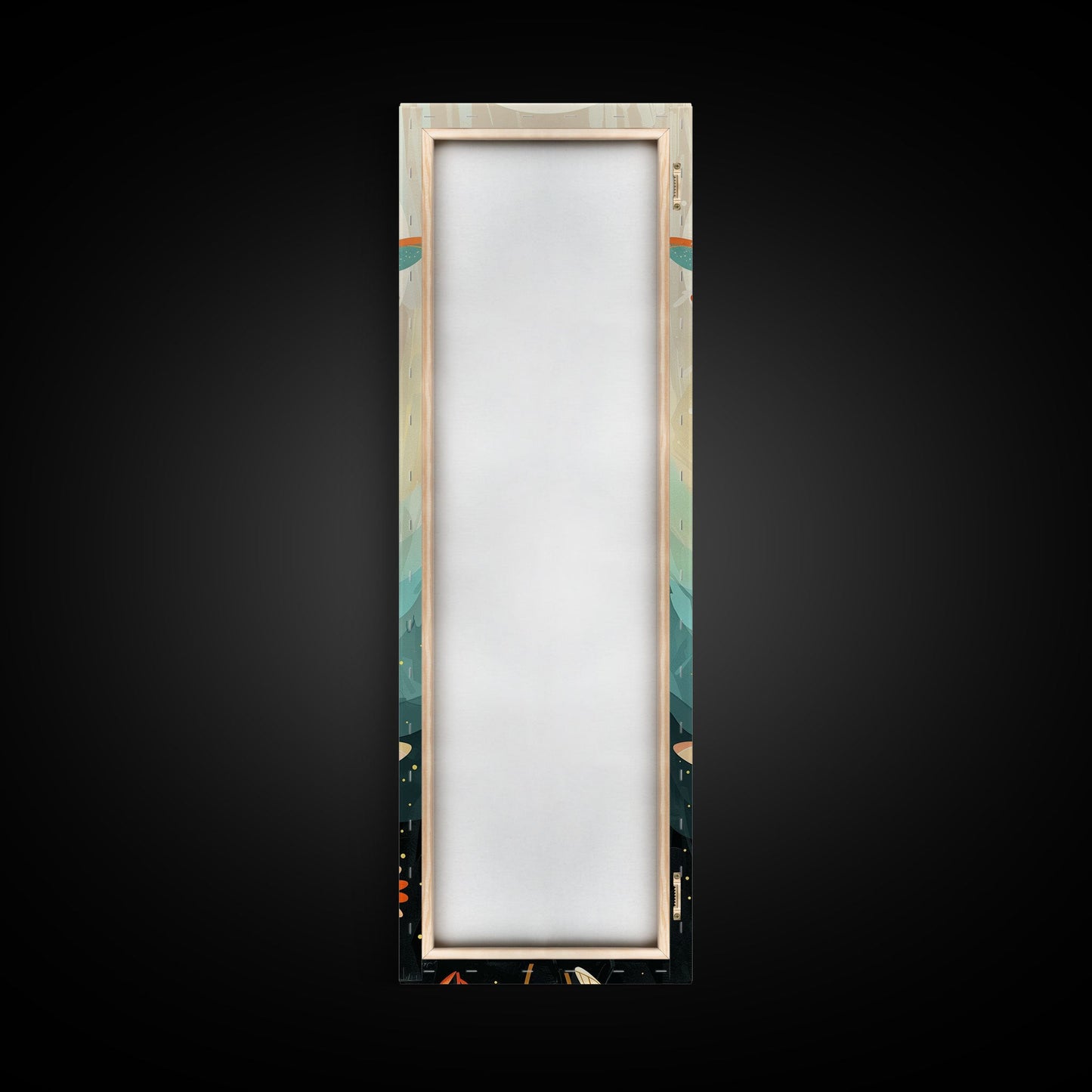 Dragonfly Gathering Night Glow Vibrant Colors Skinny Art Tall Art Framed Canvas Print Japanese Style Art Ukiyo-e Art Wood Block Print Insect Art