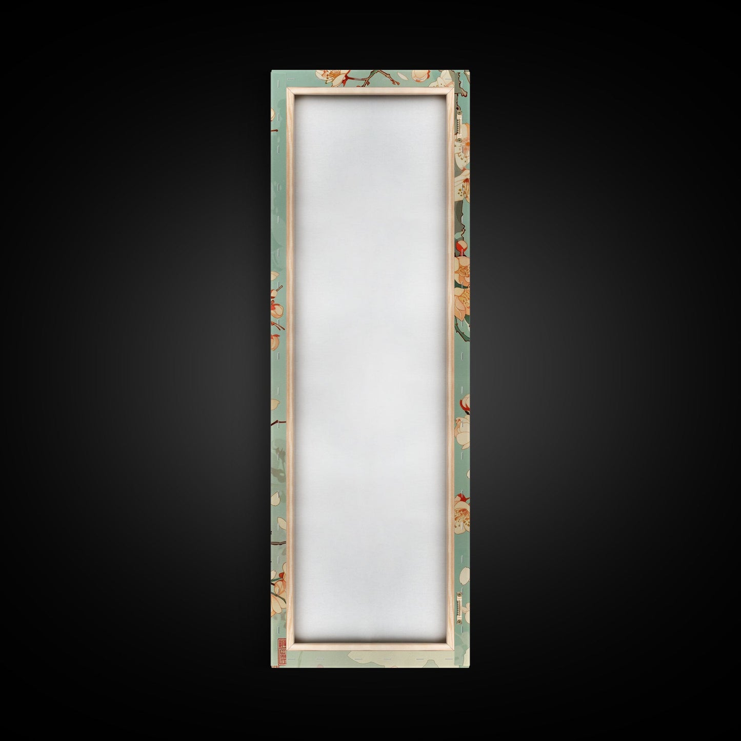 Owl Cherry Blossom Tree Traditional Japanese Tall Wall Art Skinny Framed Canvas Print Ukiyo-e Style