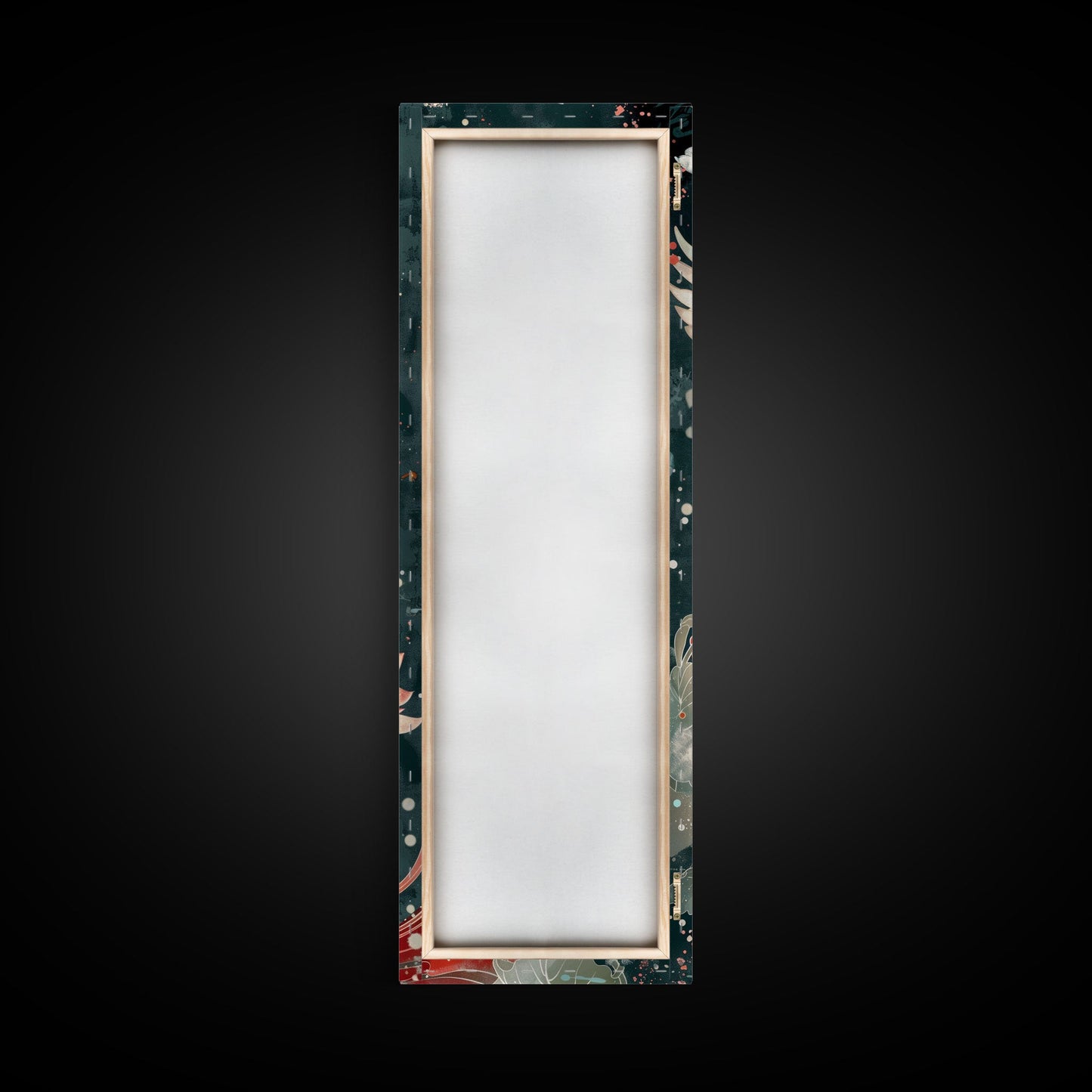 Majestic Eagle Japanese Art Skinny Wall Art Framed Canvas Print Soaring Above Lotus Flowers in Serene Water Scene