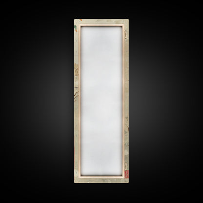 Detailed Depiction Of Cicadas Against Warm Sunset Background Ukiyo-e Skinny Tall Wood Block Framed Canvas Print Japanese Style Art