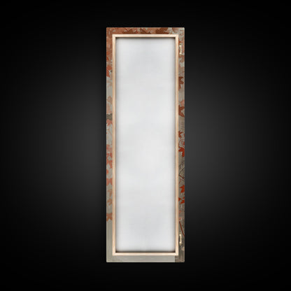 Majestic Hawk Perched Among Autumn Leaves, Framed Canvas Print In Skinny Tall Style, Japanese Style Art For Feng Shui Wall Art