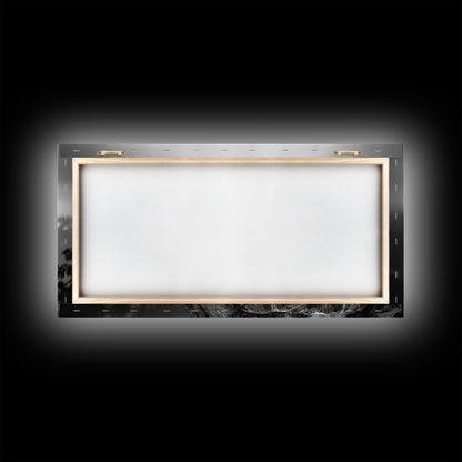 Majestic Bald Eagle, pine tree art, bird art, nature photography, mountain painting, wildlife art, extra wide art, framed canvas print