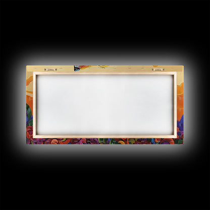 Howling Wolf, wolf painting, southwestern wall art, dark romance painting, framed canvas print, moody art, above bed wall art