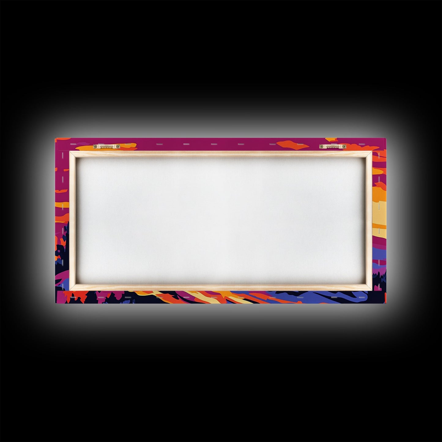 Howling Wolf, mountain painting, pine tree art, rustic decor, panoramic painting, southwest wall art, landscape painting, Canvas Print, gift