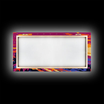 Howling Wolf, mountain painting, pine tree art, rustic decor, panoramic painting, southwest wall art, landscape painting, Canvas Print, gift