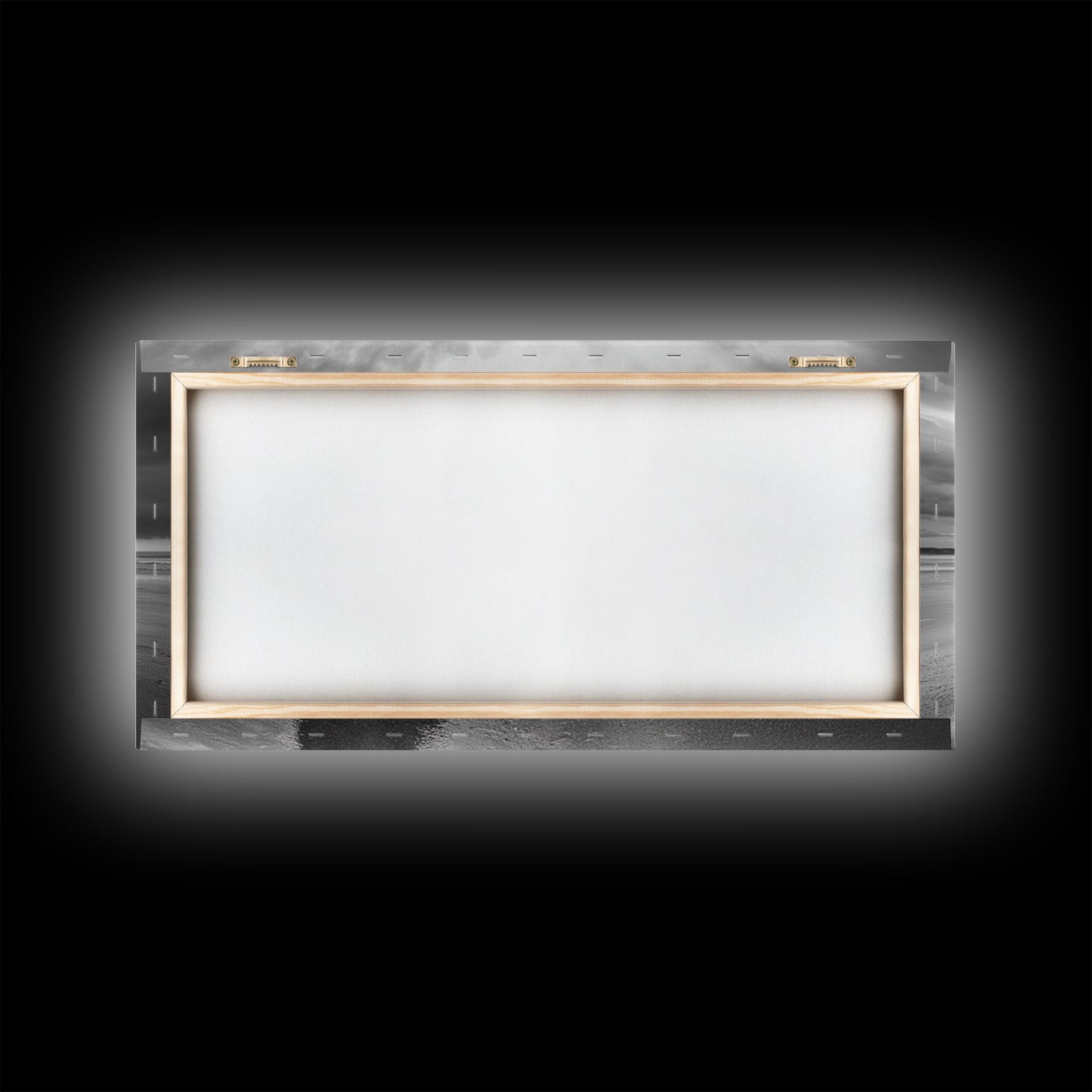 Rabbit Beach, whimsical art, coastal decor, animal painting, nature wall art, moody art, soft neutral tones, beach photography, Canvas Print