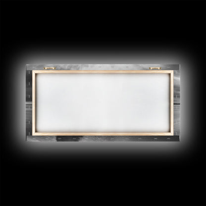 Rabbit Beach, whimsical art, coastal decor, animal painting, nature wall art, moody art, soft neutral tones, beach photography, Canvas Print