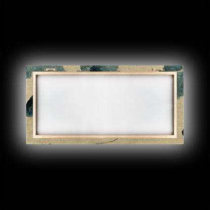 Retro Japanese Style Butterflies Wall Art, Framed Canvas Print, Framed Wall Art, Blue butterfly Art