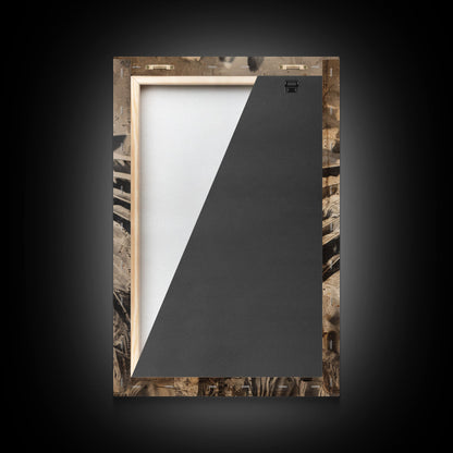 Native American Chief Portrait - Sepia Canvas Print, Historical Wall Art, Indigenous Art for Home, Rustic Native American Decor