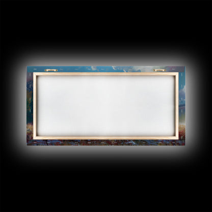 Native American Warriors Riding Through Snow-Capped Mountains, Ideal Wall Art, Framed Canvas Print Living Room Bedroom Decor, Historical Art