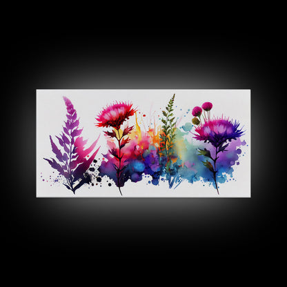 Wild Flowers Wall Art, Native Texan Flowers, Mother's Day, Framed Canvas Print, Watercolor Painting Print, Wall Decor, Living Room, Mom Gift