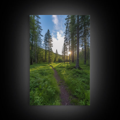 Trees Wall Art, Woods Path Wall Decor, Nature Art Print, Photography Print, Wall Decor, Canvas Print, Wall Art, Framed Canvas