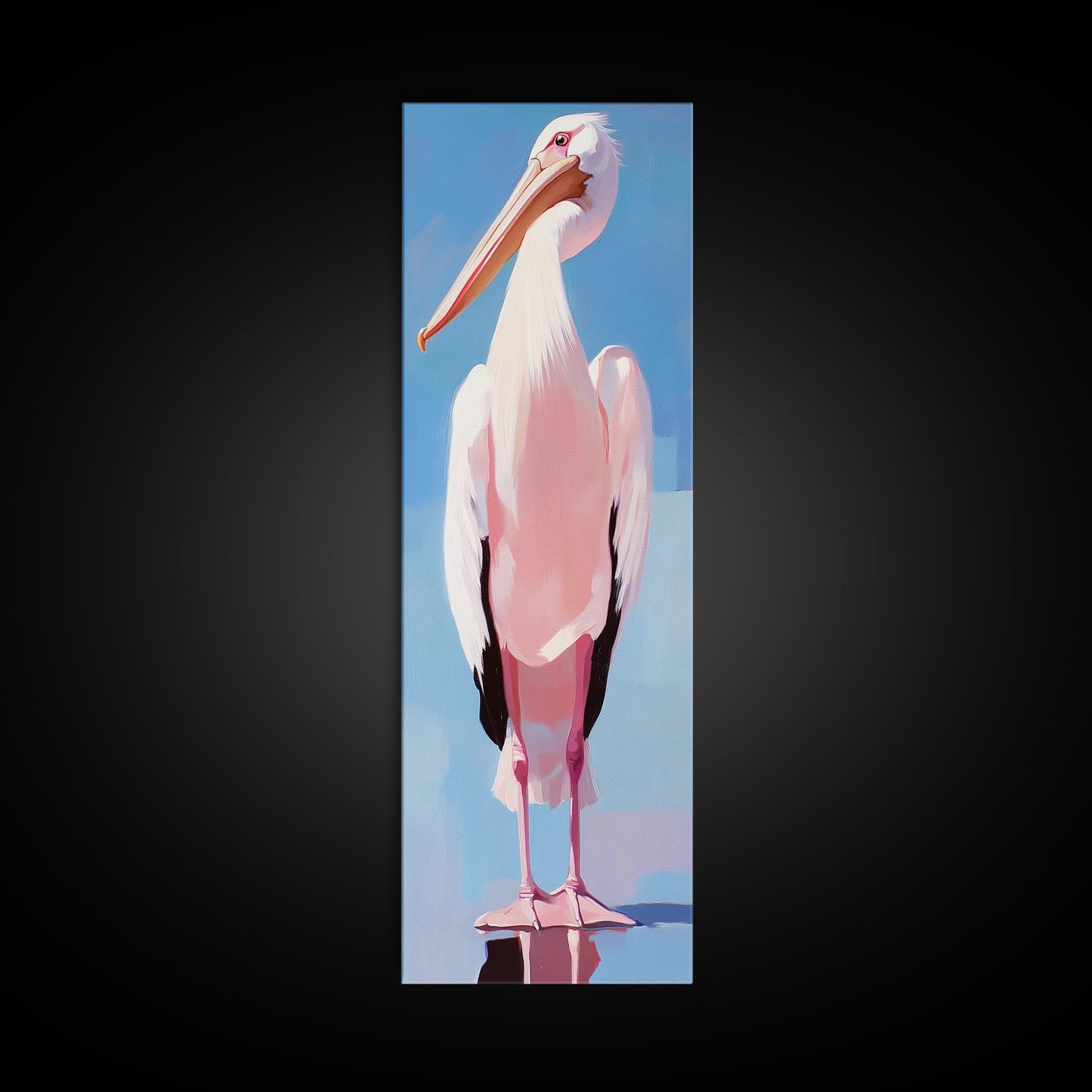 Pelican, Coastal Bird, Modern Beach Art, Nautical Home Decor, Ocean Animal, Boho Wall Art, Seaside Theme, Framed Canvas Print