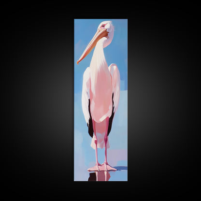 Pelican, Coastal Bird, Modern Beach Art, Nautical Home Decor, Ocean Animal, Boho Wall Art, Seaside Theme, Framed Canvas Print