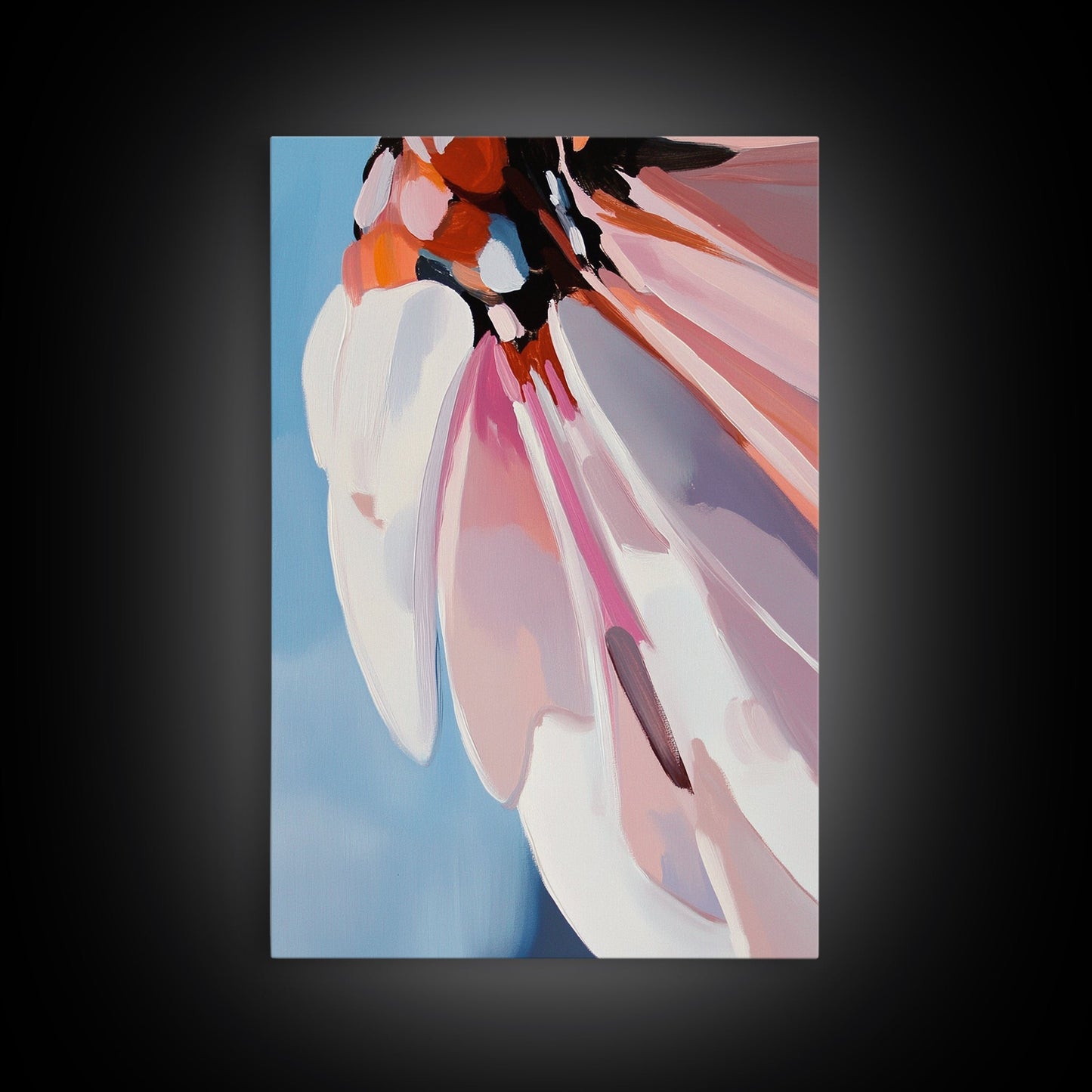 Butterfly Wing, Macro Art, Pastel Colors, Elegant Nature, Botanical Aesthetic, Canvas Print, Living Room Wall Art, Feminine Decor