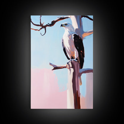 Majestic Eagle, Wildlife Painting, Nature Inspired, Canvas Print, Office Wall Art, Rustic Home Decor, Outdoor Enthusiast Gift